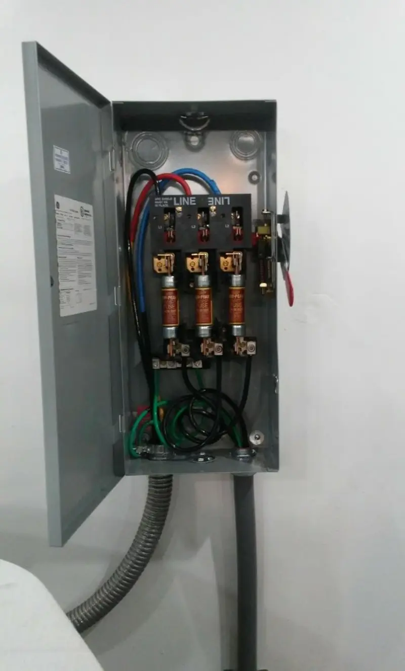 Three-phase disconnect switch installed for Electrical Wiring & Rewiring in Sunbury